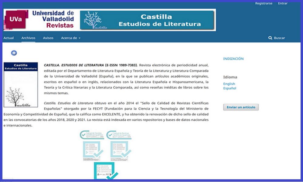 Revista Castilla. Estudios de Literatura (Universidad de Valladolid)