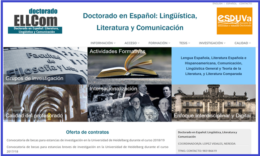 Doctorado en Español: Lingüística, Literatura y Comunicación